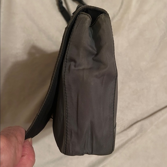 Prada Gray Nylon Black Link Strap Shoulder Bag - Picture 7 of 15